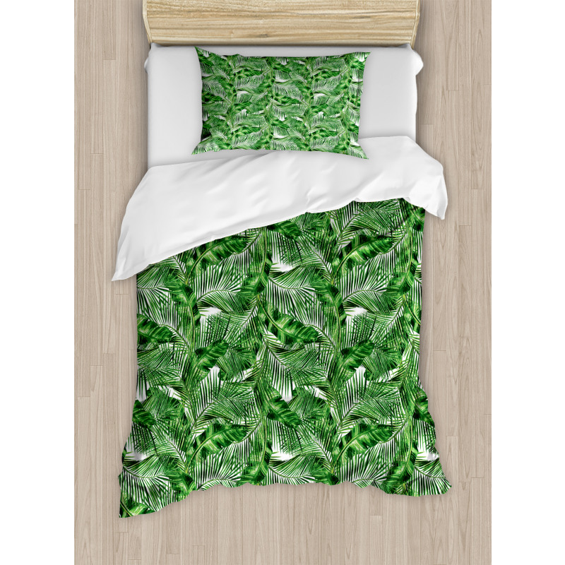 Tropic Plants Pattern Duvet Cover Set