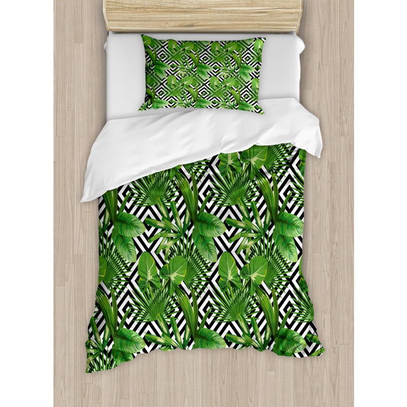 Modern Coconut Palm Duvet Cover Set