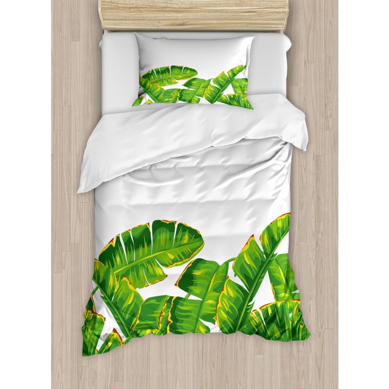 Vibrant Tropical Foliage Duvet Cover Set