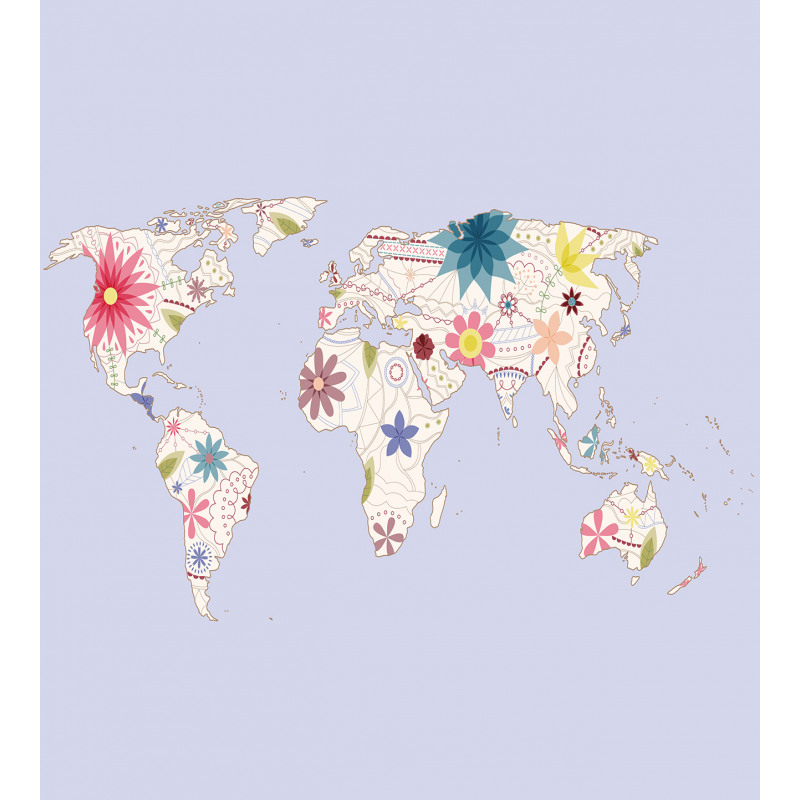 Map Soft Blooms Duvet Cover Set