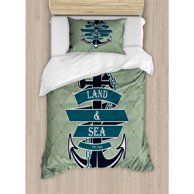 Diamond Pattern Nautical Duvet Cover Set