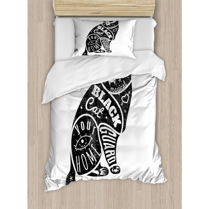 Magic Skull Cat Drawing Duvet Cover Set