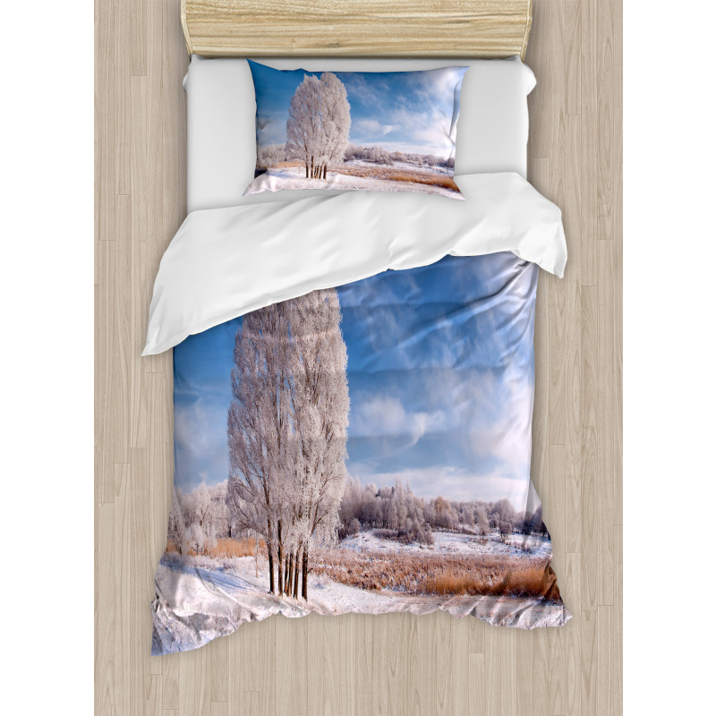 Winter Snow Landscape Duvet Cover Set