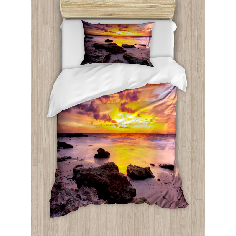 Sunset Idyllic Beach Duvet Cover Set