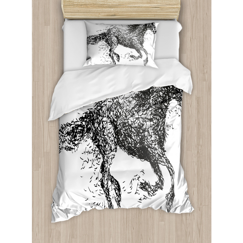 Animal Sketchy Horse Duvet Cover Set