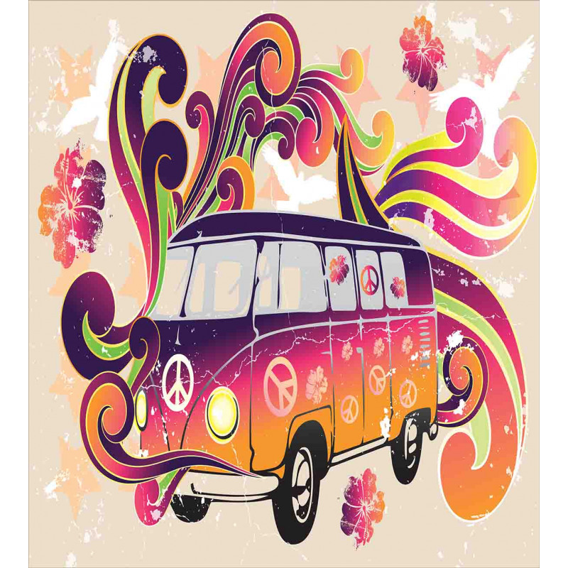 Peace Van Funny Duvet Cover Set