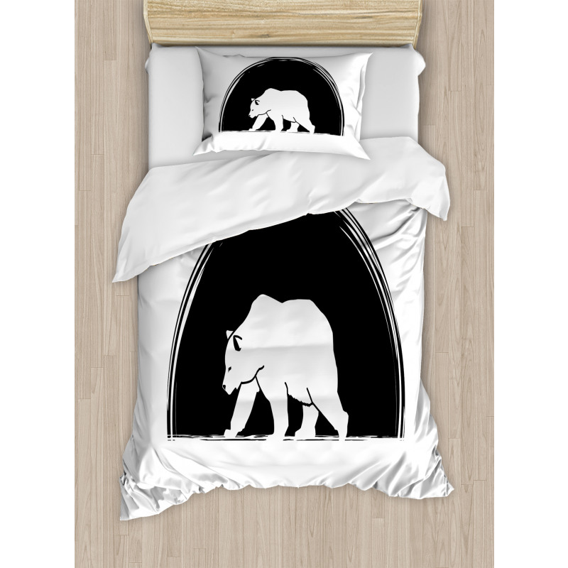 Big Polar Bear Walking Duvet Cover Set