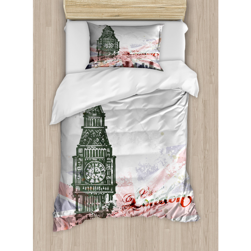 Vintage Big Ben London Duvet Cover Set