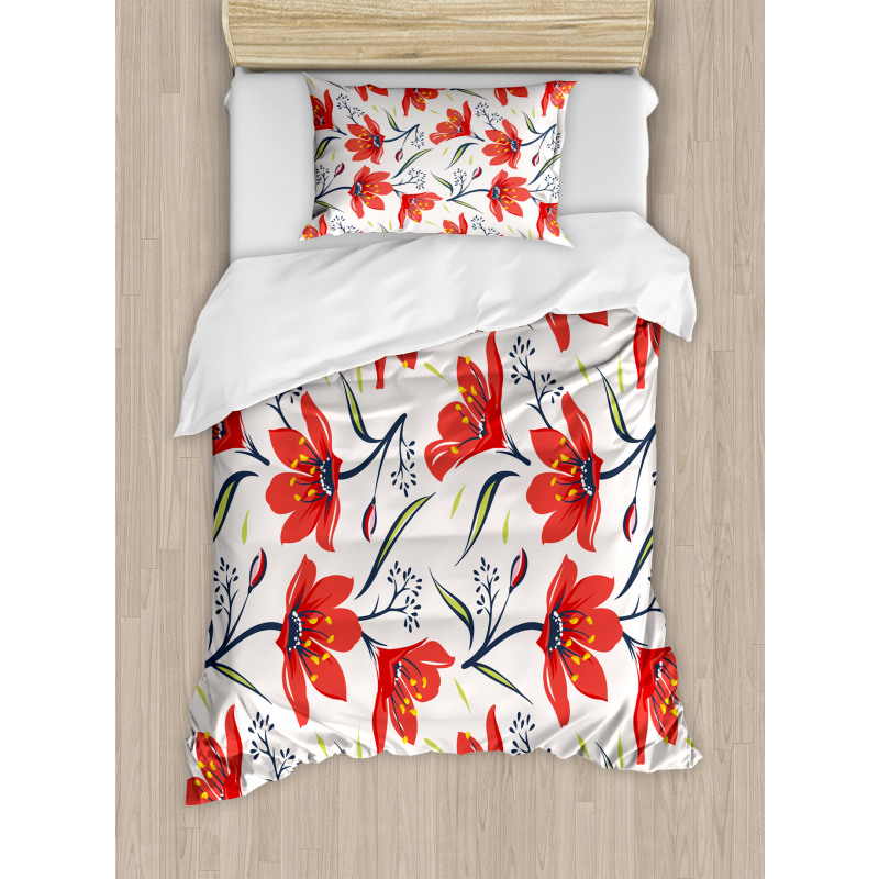 Vintage Tulip Flowers Duvet Cover Set