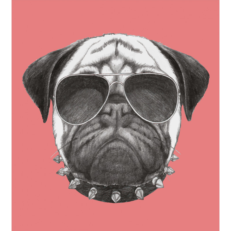 Pug Dog Sunglasses Colar Duvet Cover Set