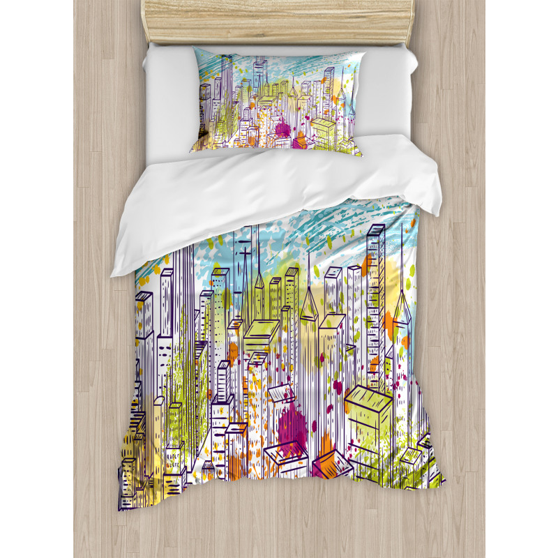 Landscape Skyscrapes Duvet Cover Set