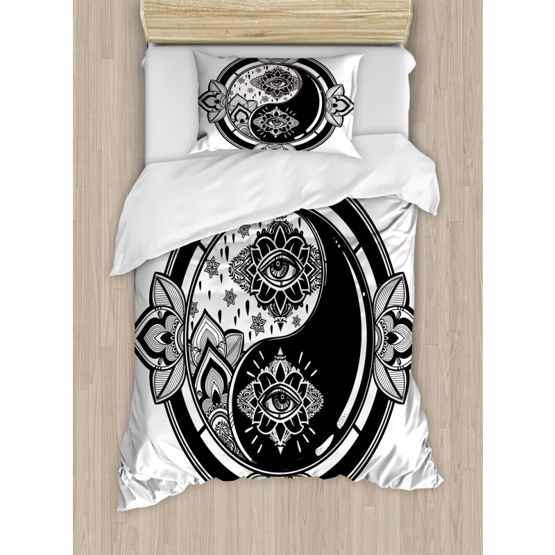 Floral Third Eye Sign Duvet Cover Set