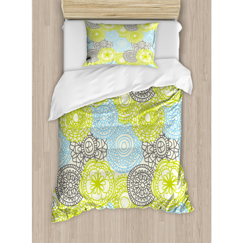 Pastel Folk Style Flower Duvet Cover Set