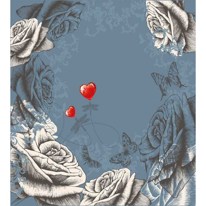 Grunge Rose Petal Heart Duvet Cover Set