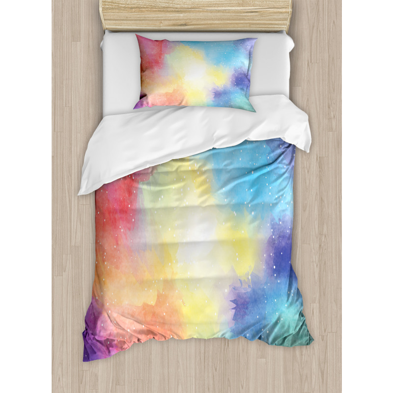 Watercolor Star Galaxy Duvet Cover Set