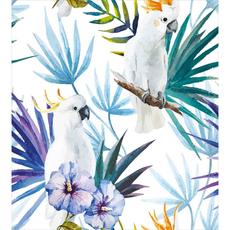 Watercolor Parrot Palm Duvet Cover Set