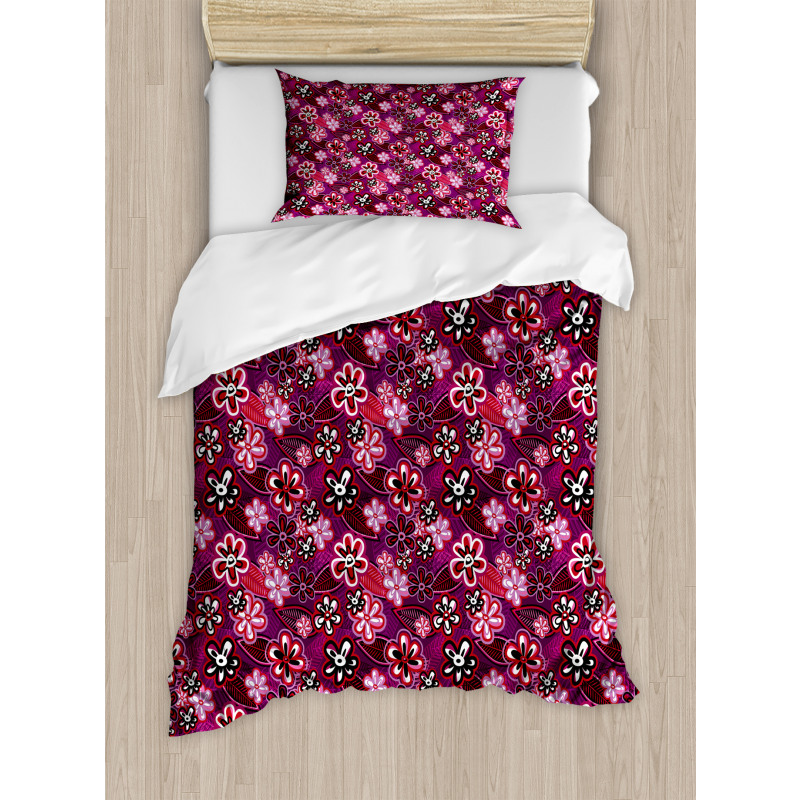 Modern Floral Leaf Nature Duvet Cover Set