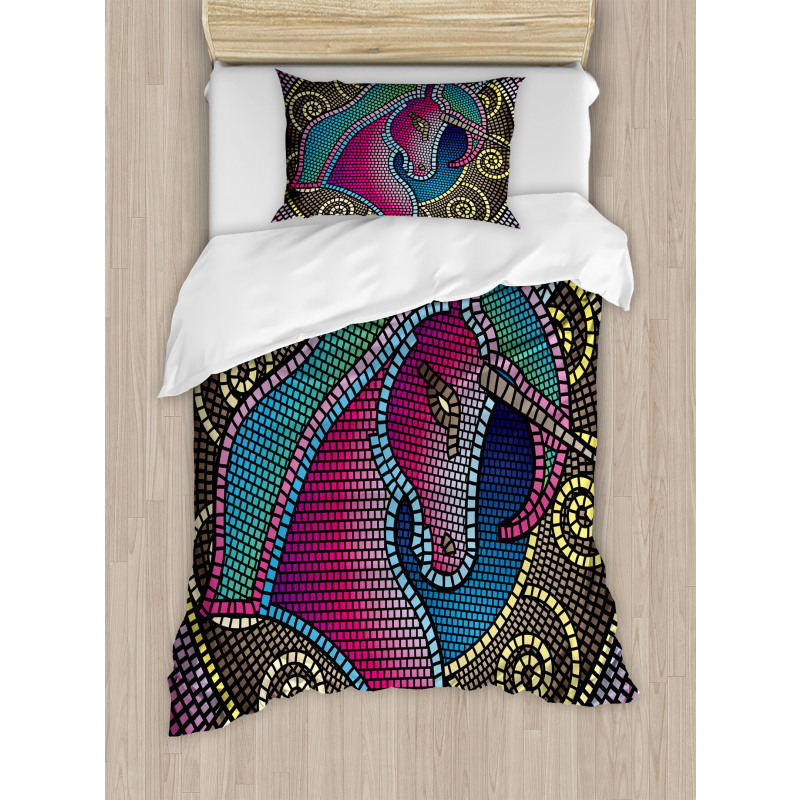 Mosaic Unicorn Duvet Cover Set