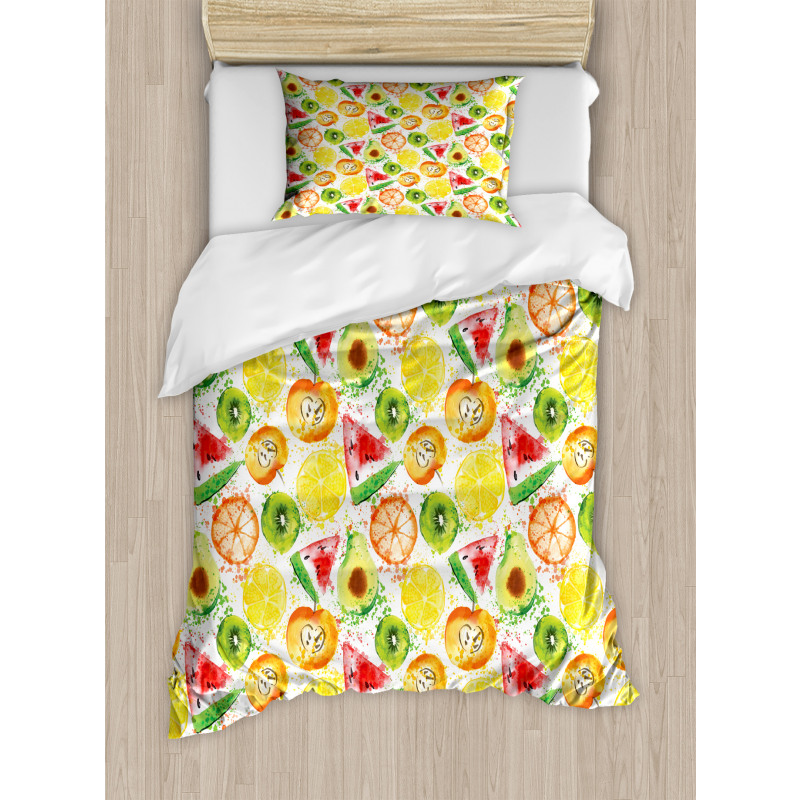 Watermelon Kiwi Avocado Duvet Cover Set