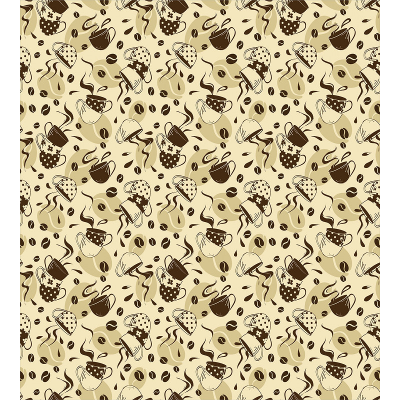 Brown Coffee Cups Duvet Cover Set
