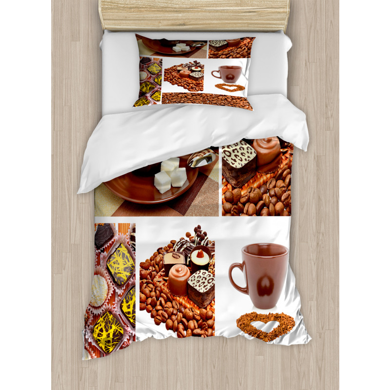 Sweets and Coffee Beans Duvet Cover Set