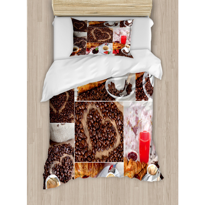 Croissant and Coffee Duvet Cover Set