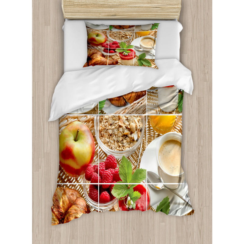 Croissants Juice Yogurt Duvet Cover Set