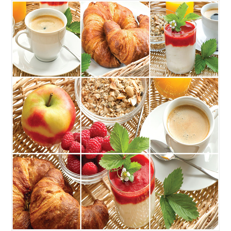 Croissants Juice Yogurt Duvet Cover Set