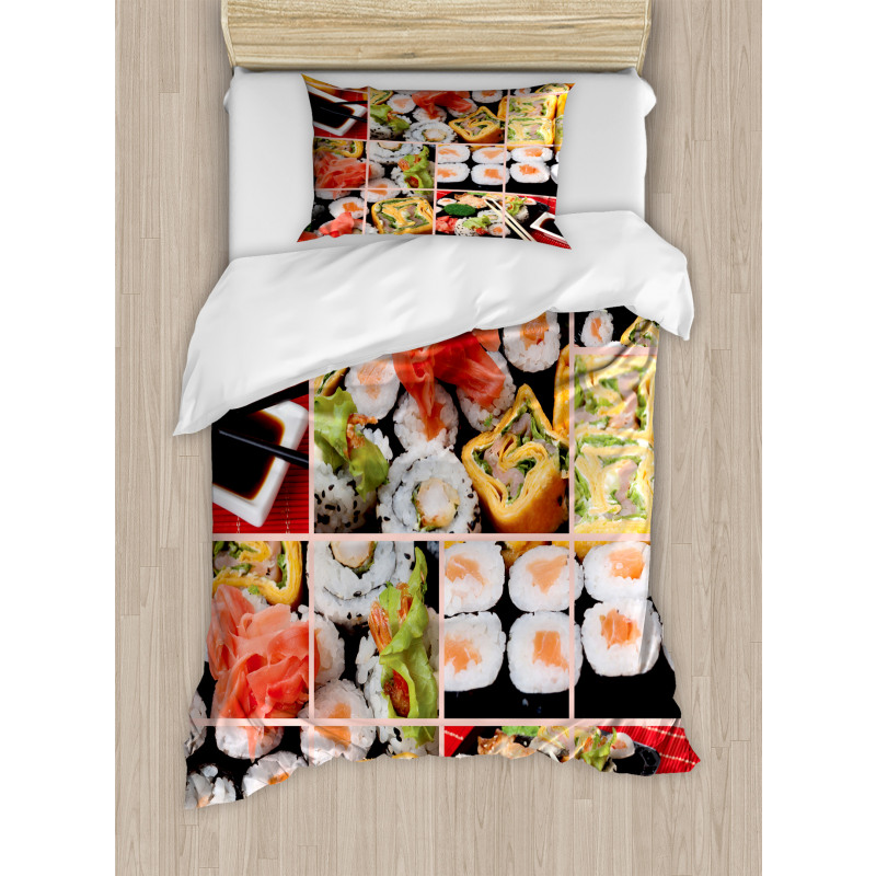 Sushi Roll Colored Duvet Cover Set