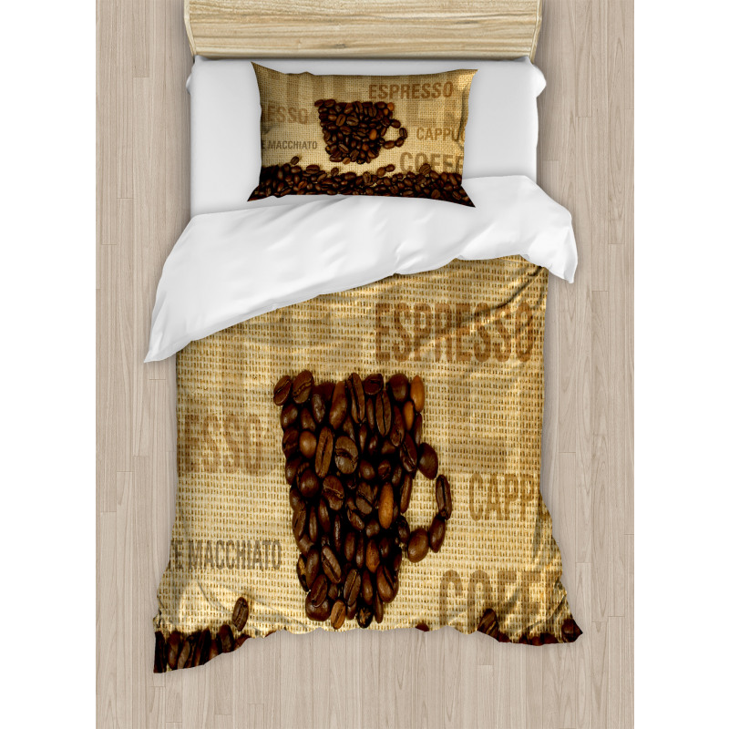 Coffee Beans Shaped Mug Duvet Cover Set