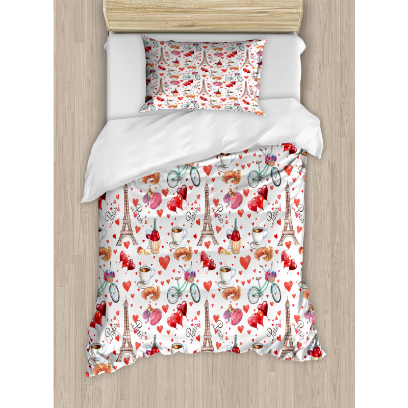 Paris Valentines Day Duvet Cover Set