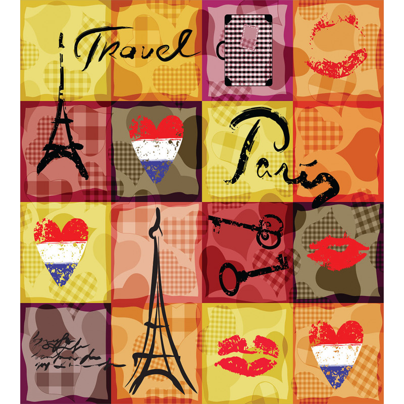 French Paris Collage Duvet Cover Set