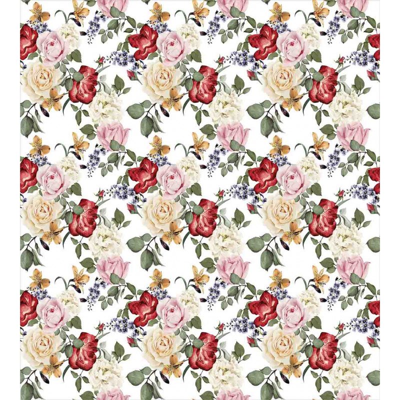 Lilacs Roses Flowers Duvet Cover Set