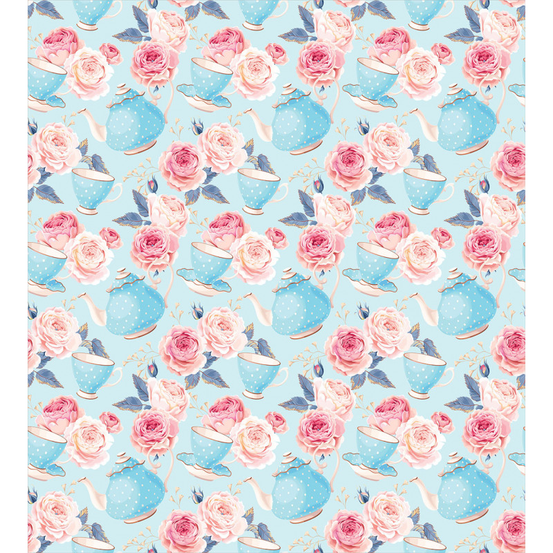 Flowers Roses Teapot Duvet Cover Set