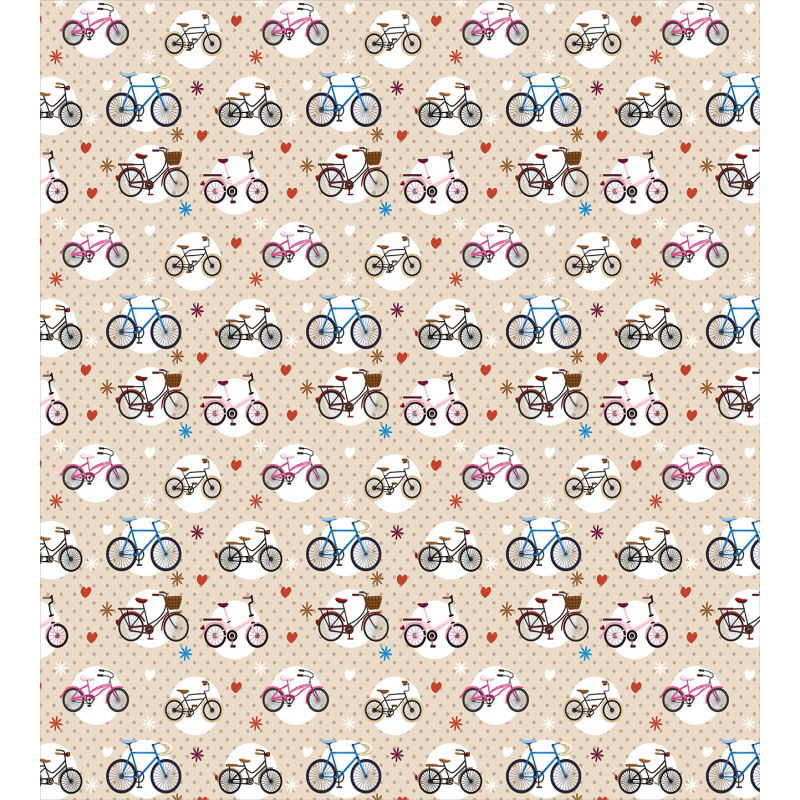 Bike Heart and Dots Duvet Cover Set