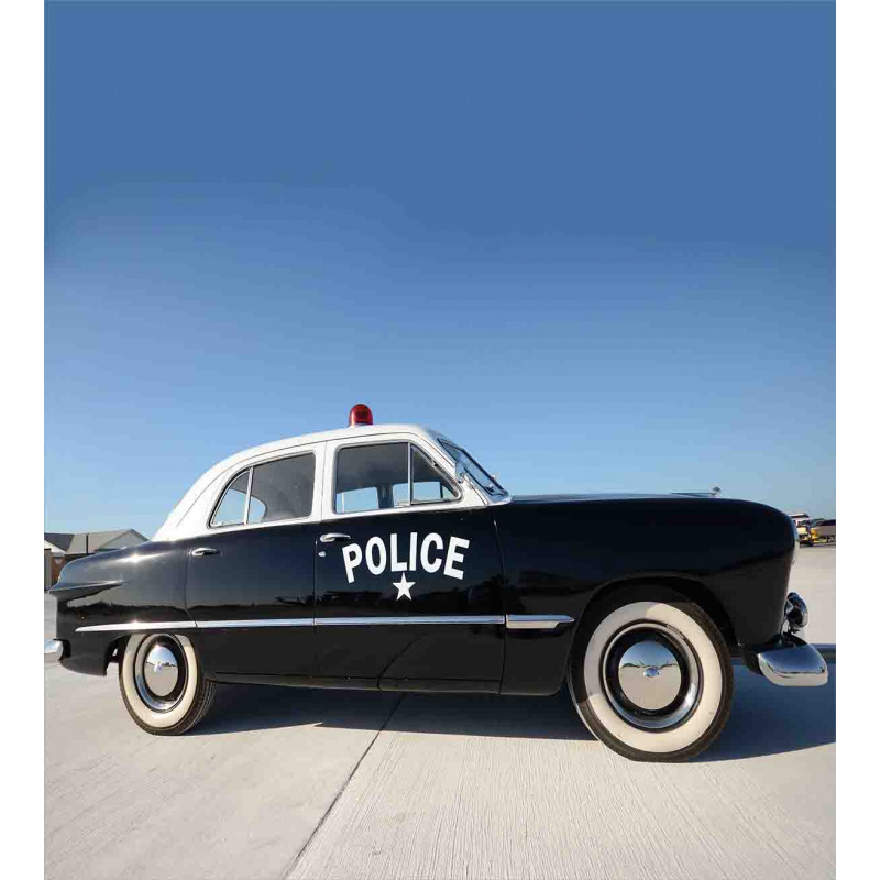 Old Police Car Digital Duvet Cover Set