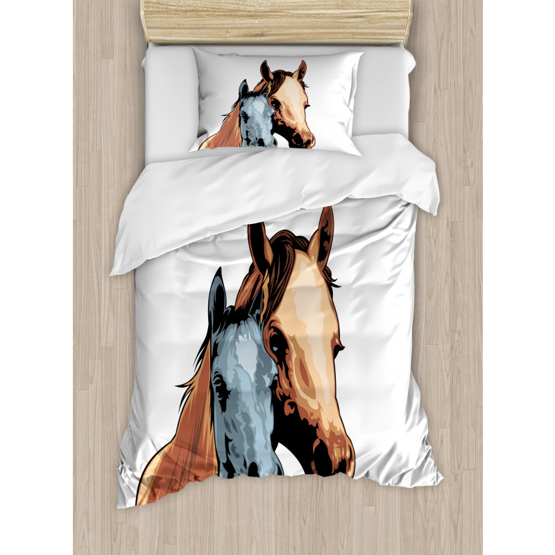 Farm Life 2 Horses Duvet Cover Set