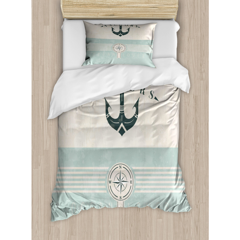 Vintage Marine Anchor Duvet Cover Set