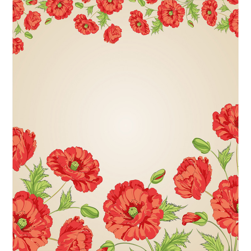 Card with Poppy Flowers Duvet Cover Set