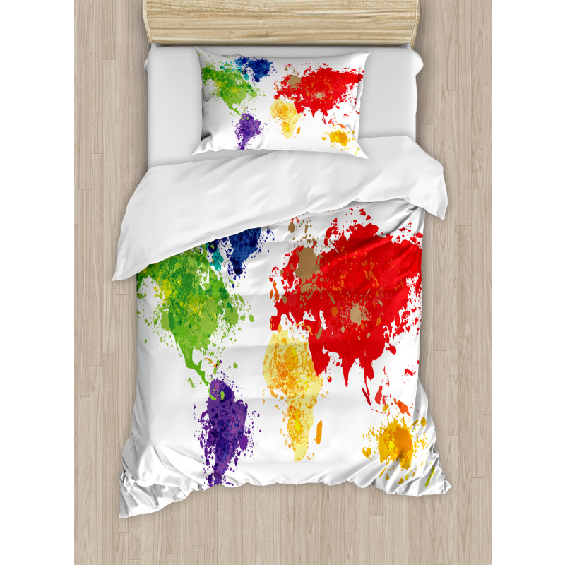 World Map Artwork Duvet Cover Set