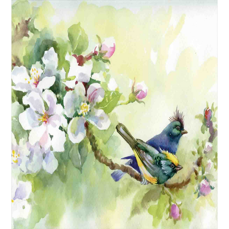 Watercolor Birds Spring Duvet Cover Set