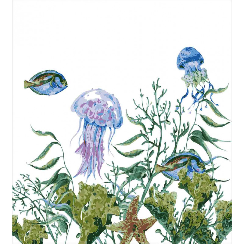 Seaweed Jellyfish Fish Duvet Cover Set