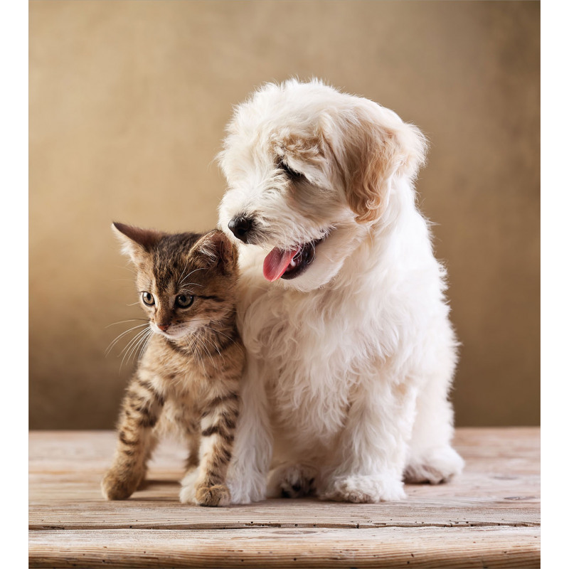 Kitten and Dog Friends Duvet Cover Set