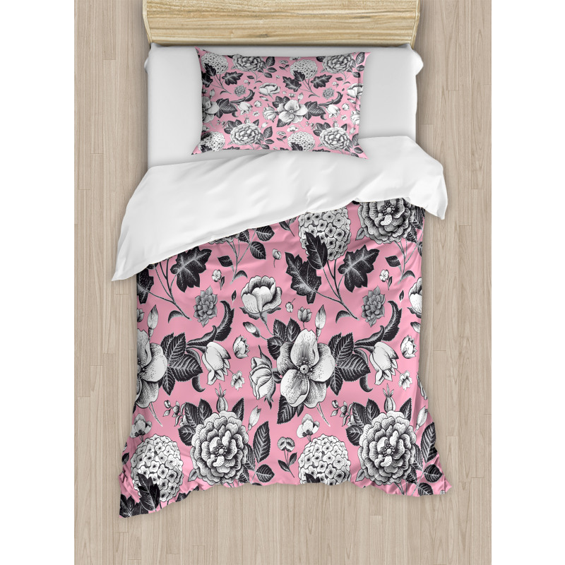 Vintage Garden Flowers Duvet Cover Set