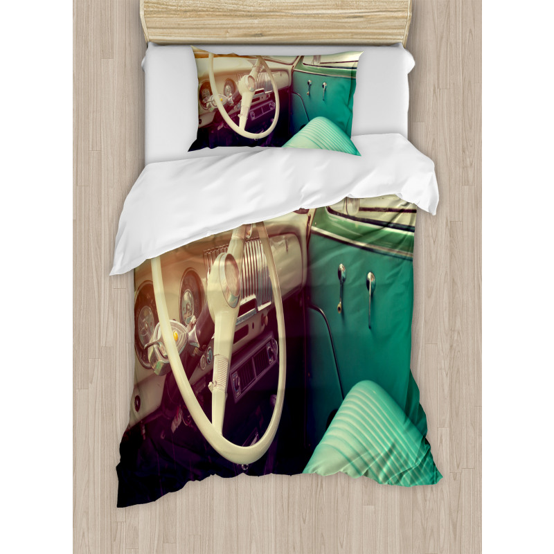 Vintage Car at the Seaside Duvet Cover Set