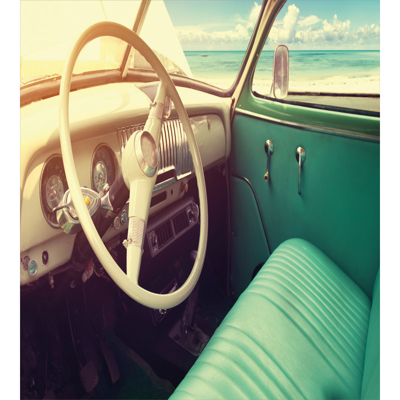 Vintage Car at the Seaside Duvet Cover Set