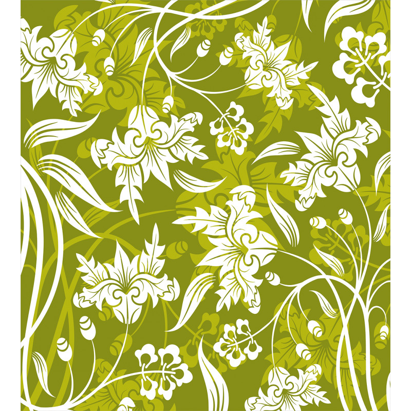 Green Flower Pattern Duvet Cover Set