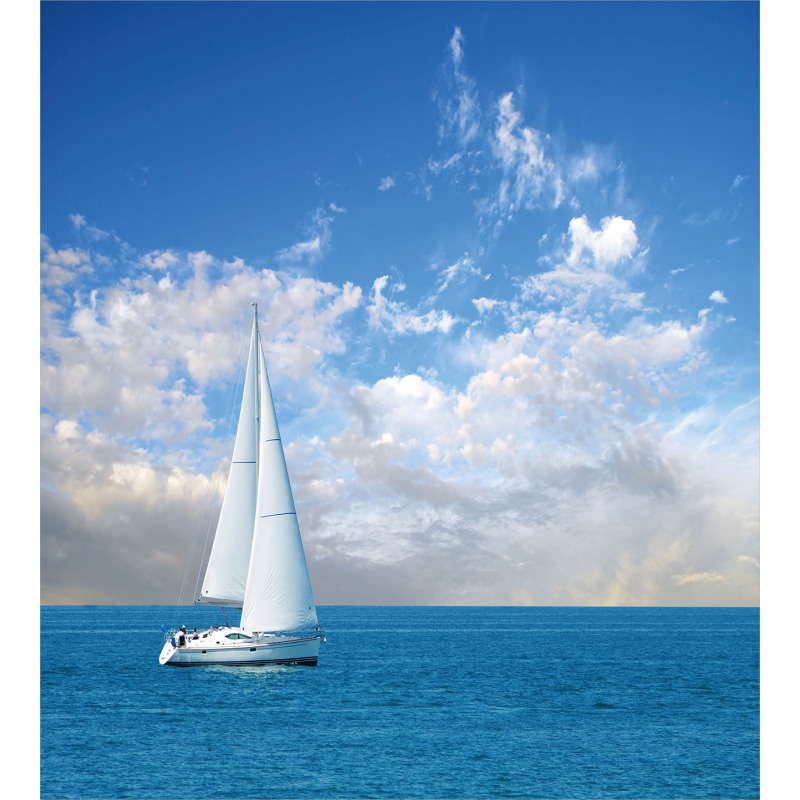 Modern Sail Boat on Sea Duvet Cover Set