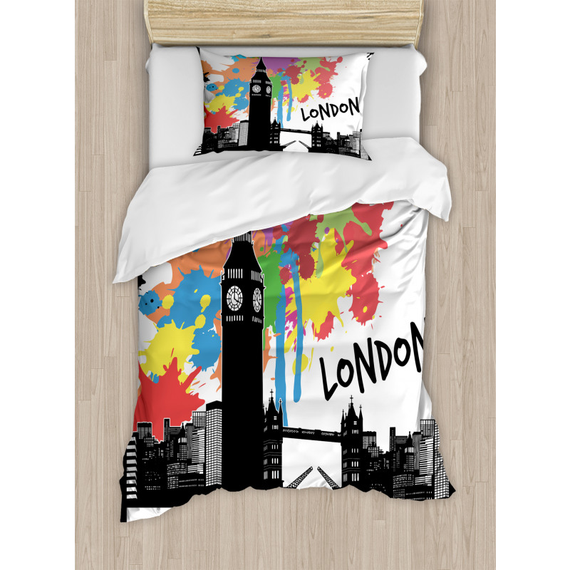 Colorful London City View Duvet Cover Set