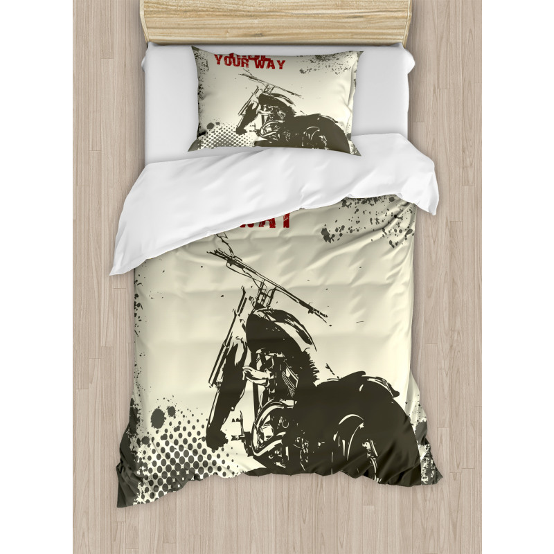 Adventure with Motorcycle Duvet Cover Set